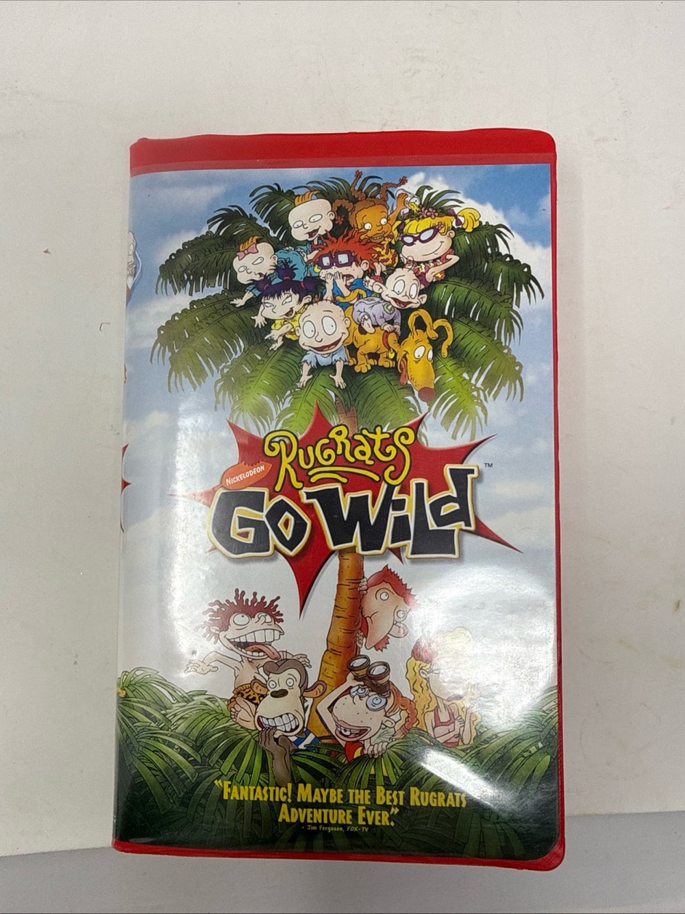 Nickelodeon Rugrats Go Wild VHS Back Cover - Red Trim Multicolor Artwork